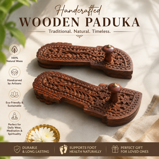 yoga footwear Traditional wooden footwear Paduka handicraft