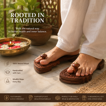 yoga footwear Traditional wooden footwear Paduka handicraft