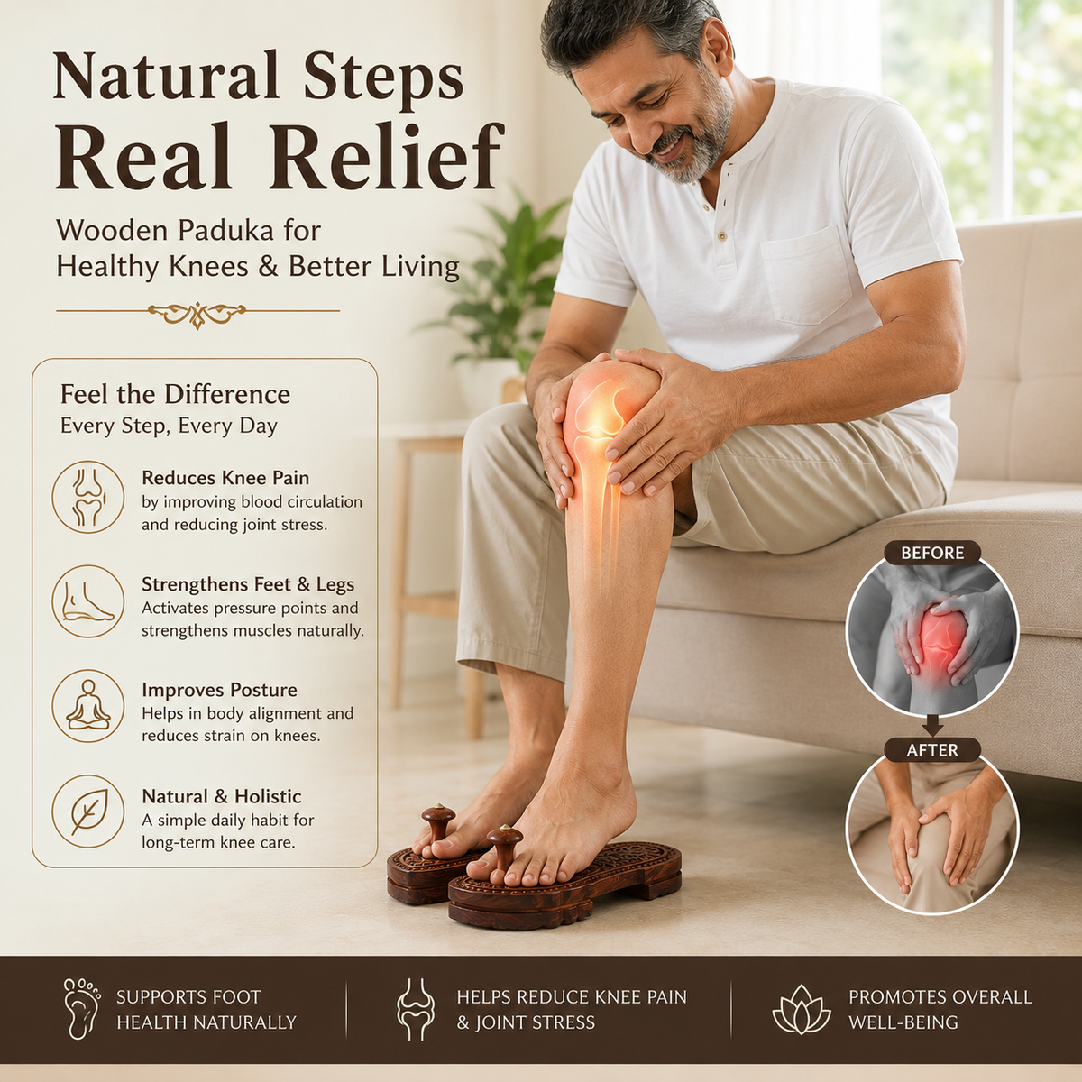 yoga footwear Traditional wooden footwear Paduka handicraft